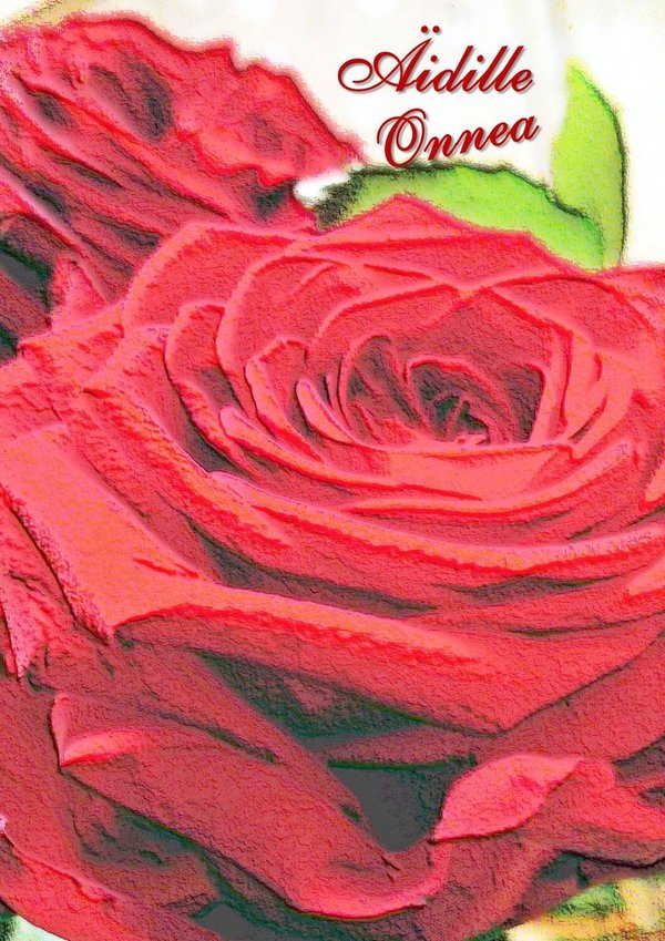 Äitienpäiväkortti Punainen ruusu, Äidille Onnea
