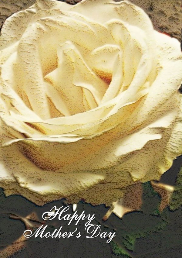Äitienpäiväkortti Valkoinen Ruusu, Happy Mothers Day